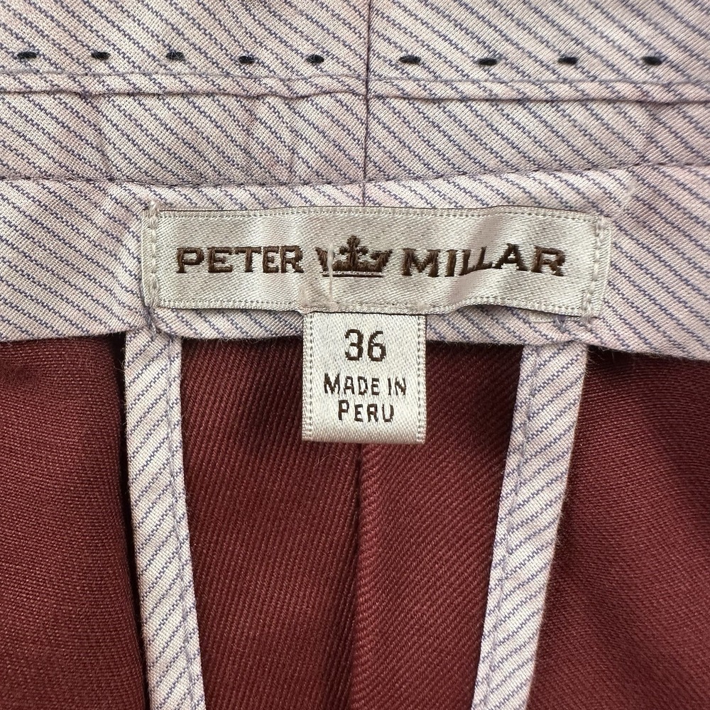 Peter Millar Dress Pants Men's 36x36 Pima Cotton Maroon Chino Office luxury golf - Picture 6 of 15